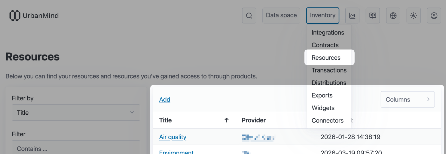 resource catalogue