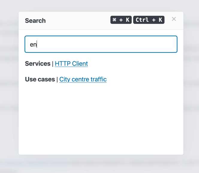 search modal